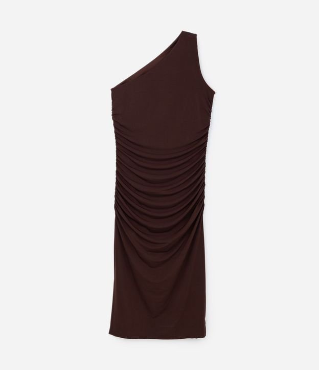 Vestido Midi Hombro Único y Fruncido Lateral Curve & Plus Size 6