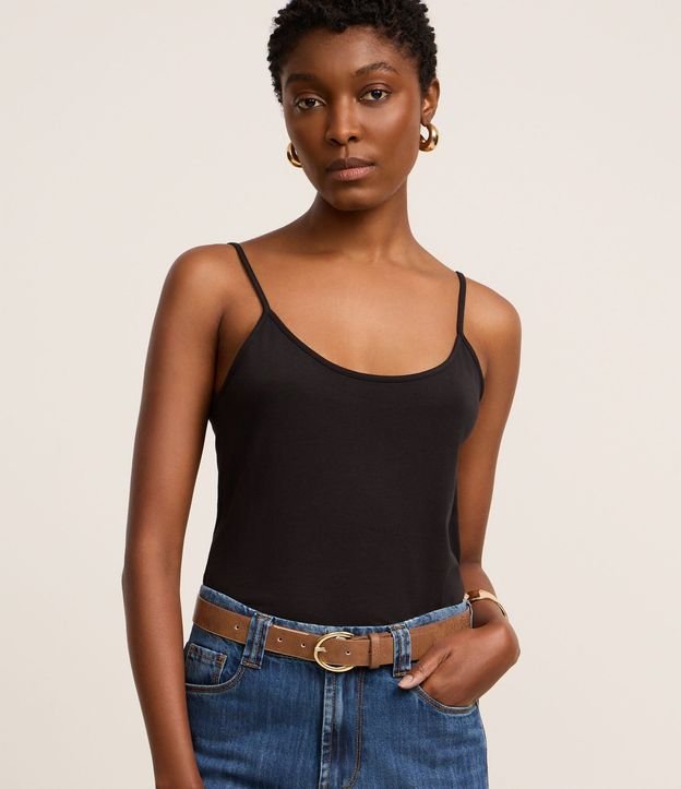 Blusa Básica de Bretel Fino en Algodón Peruano