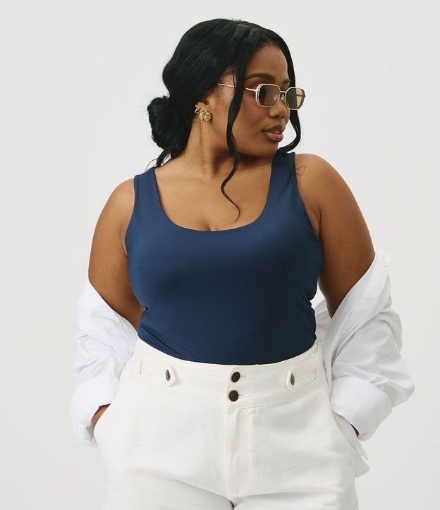 Blusa Musculosa en Poliamida con Breteles Anchos Curve & Plus Size 2