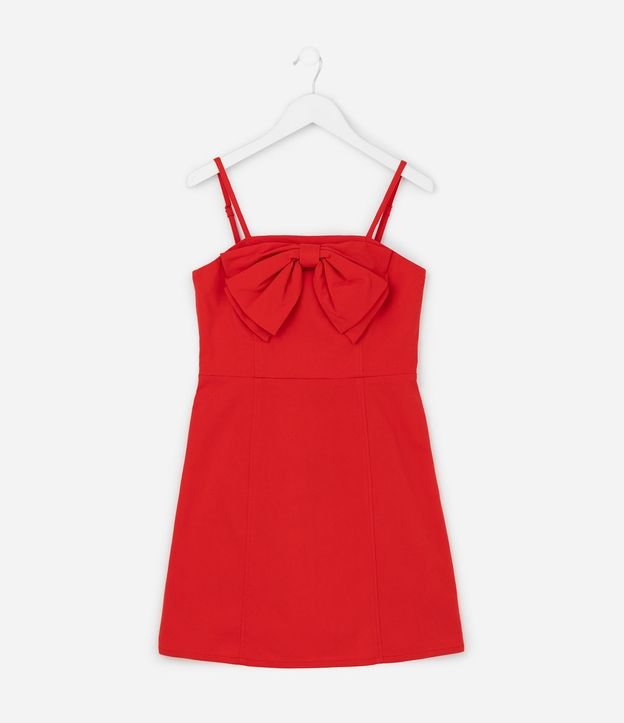 Vestido Infantil de Bretel Fino con Lazo - Tam  7 a 14 años