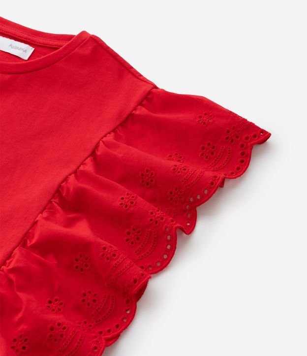 Blusa Infantil en Cotton con Volado Broderie - Talle 5 a 14 años 5