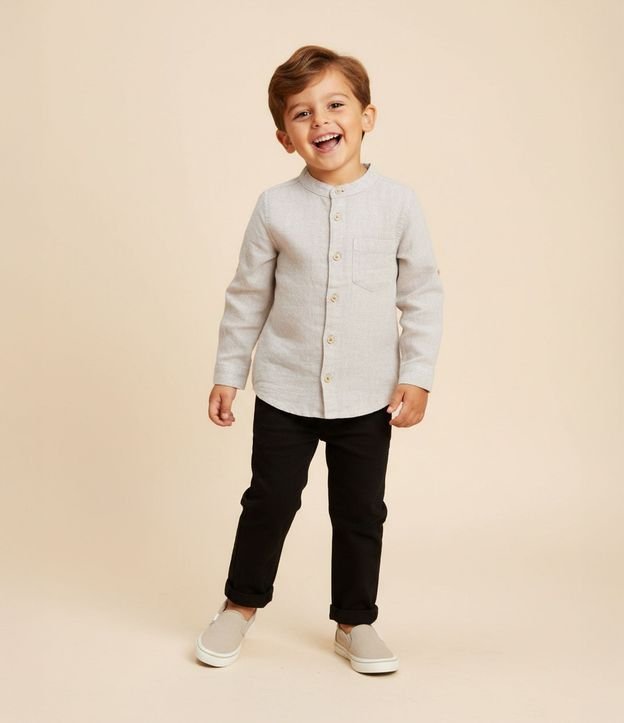 Camisa Infantil con botones Contrastantes y Bolsillo - Talle 1 a 6 años