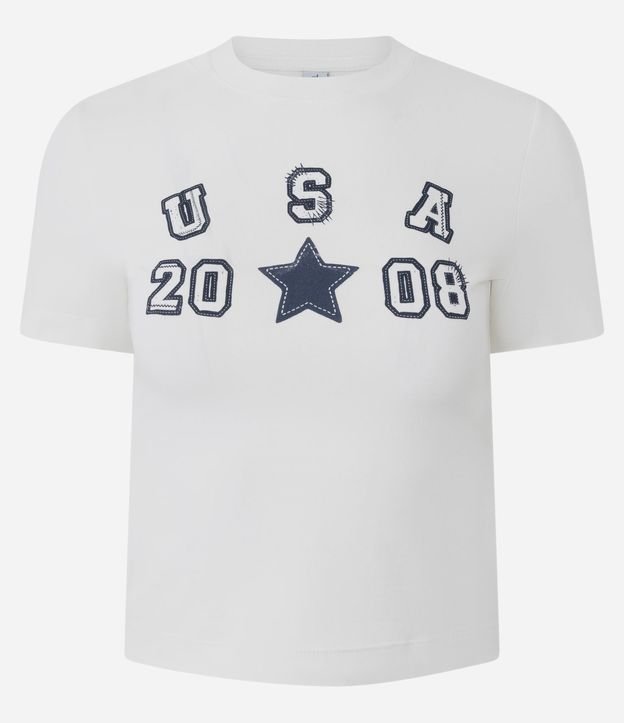 Blusa Baby Look en Algodón con Estampa USA 5