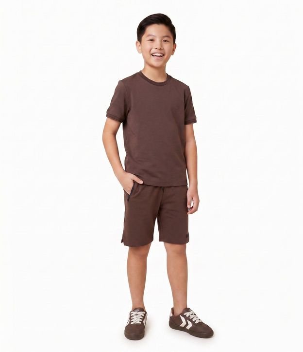 Remera Infantil Texturizada con Viés Contrastantes - 5 a 14 años