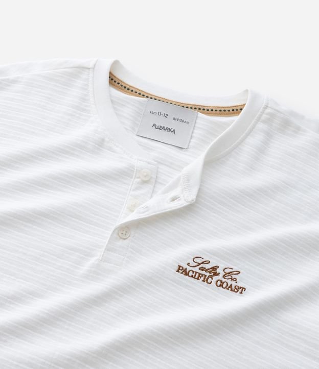 Remera Infantil Henley en Algodón con Bordado - Talle 5 A 14 años 5