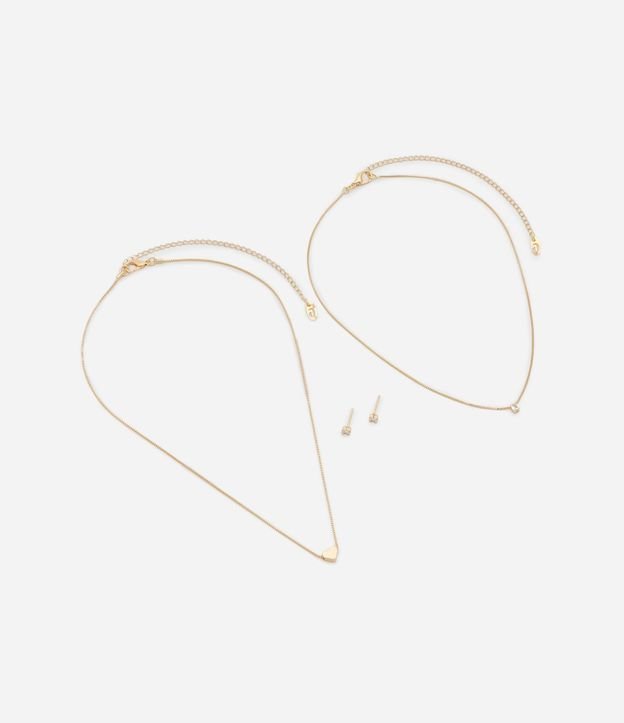 Conjunto de Collar Capas con Colgante de Corazón y Caravana Punto de Luz 2