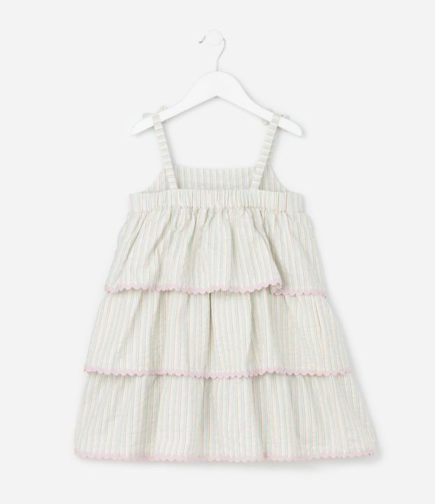 Vestido Infantil con Estampa de Rayas y Puntillas – Talle 1 al 6 años 2