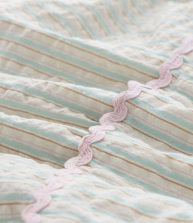 Vestido Infantil con Estampa de Rayas y Puntillas – Talle 1 al 6 años 3