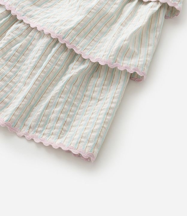 Vestido Infantil con Estampa de Rayas y Puntillas – Talle 1 al 6 años 4