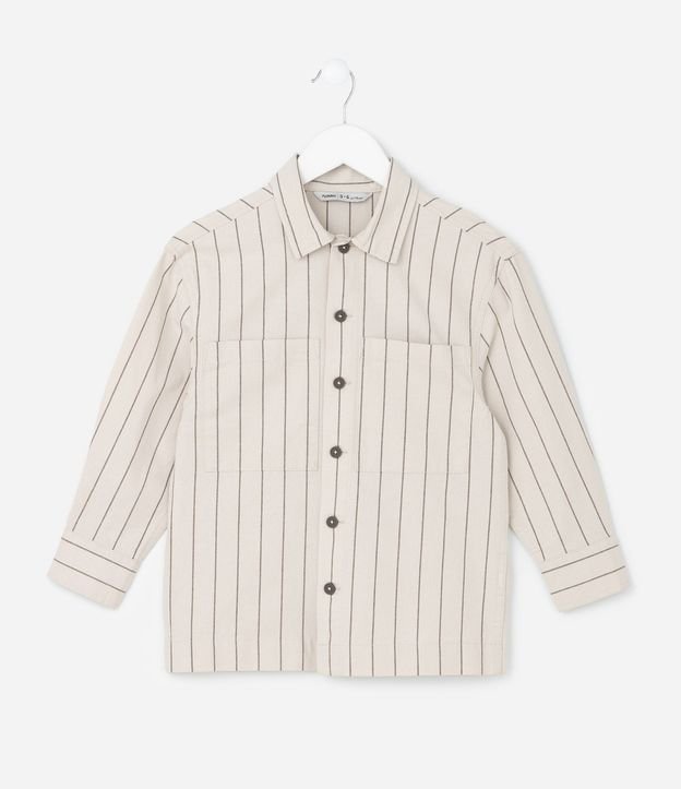 Camisa Infantil en Sarga con Estampa de Raya y Lettering Fast Speed - Talle 5 a 14 años