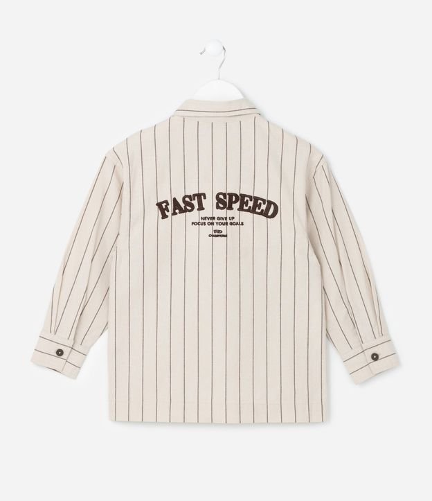 Camisa Infantil en Sarga con Estampa de Raya y Lettering Fast Speed - Talle 5 a 14 años 3