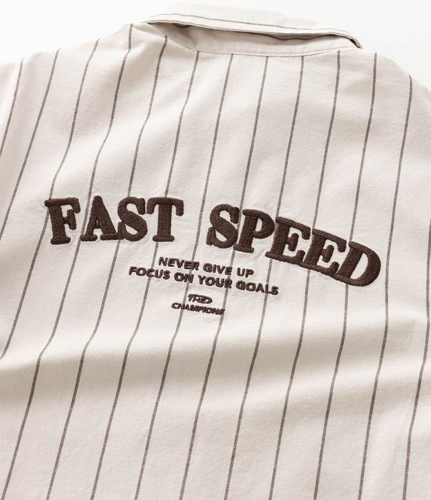 Camisa Infantil en Sarga con Estampa de Raya y Lettering Fast Speed - Talle 5 a 14 años 8