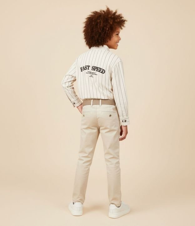 Camisa Infantil en Sarga con Estampa de Raya y Lettering Fast Speed - Talle 5 a 14 años