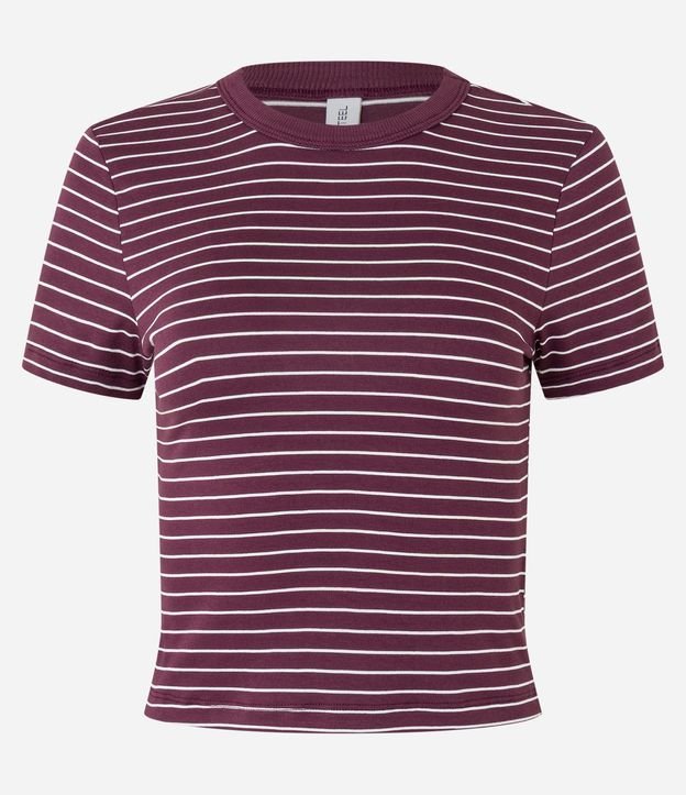 Blusa Cropped en Rib Básica Rayada 6