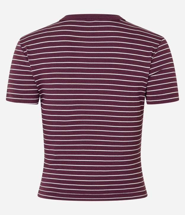 Blusa Cropped en Rib Básica Rayada 7