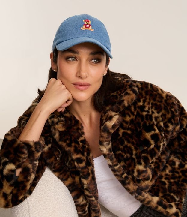 Gorra Aba Curva en Jeans con Bordado Osito 6