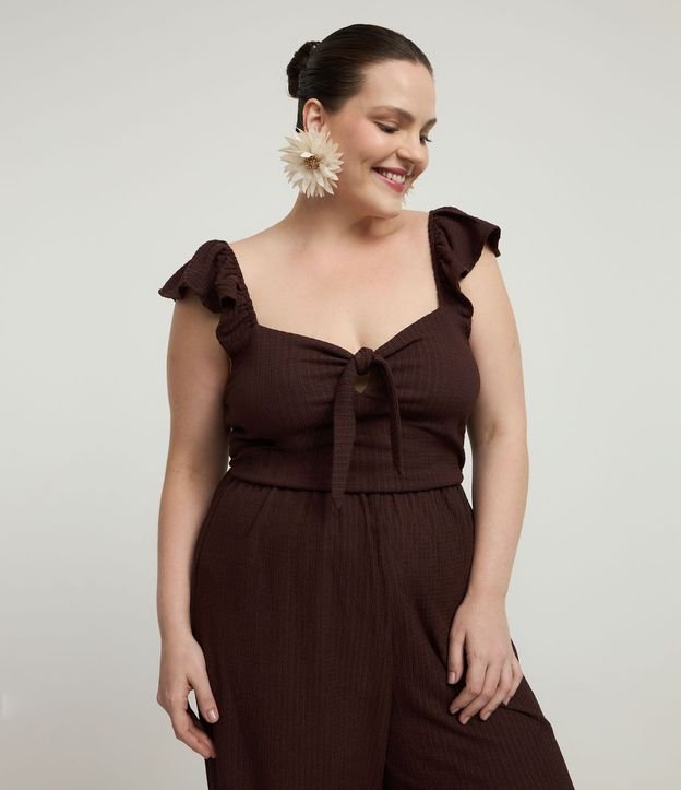 Blusa en Anarruga con Lazo Delantero y Volado en el Bretel Curve & Plus Size 3