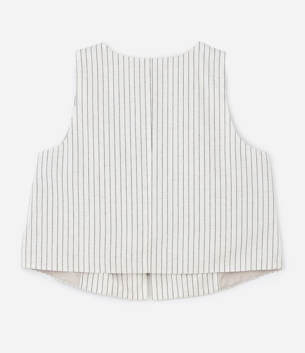 Blusa Chaleco en Viscolino Listrado con Amarrações delanteros Curve & Plus Size 7