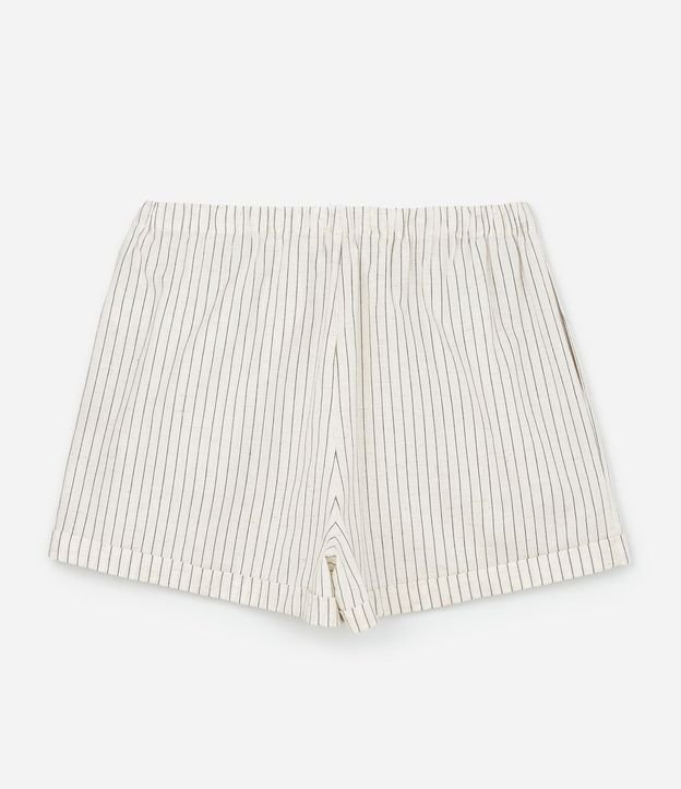 Short en Viscolino Listrado con Lazo en la Cintura y Bolsos Curve & Plus Size 6