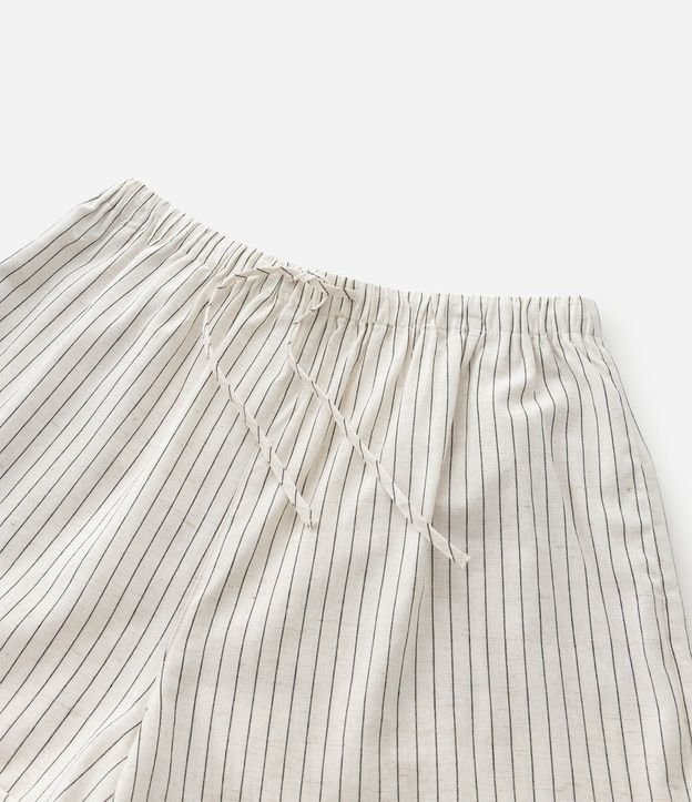 Short en Viscolino Listrado con Lazo en la Cintura y Bolsos Curve & Plus Size 8