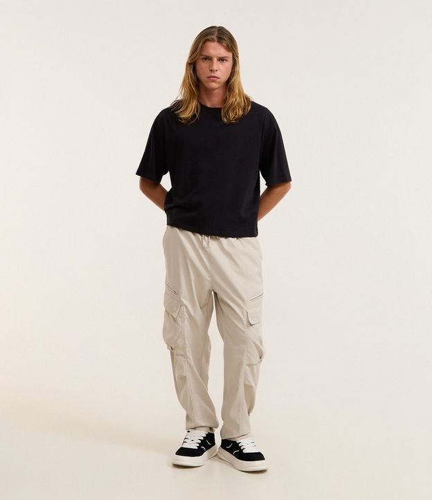 Pantalón Recto con Bolsillo Cargo
