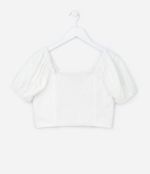 Blusa Infantil Cropped en Tricolina Bordada – Talle 5 A 14 años 3