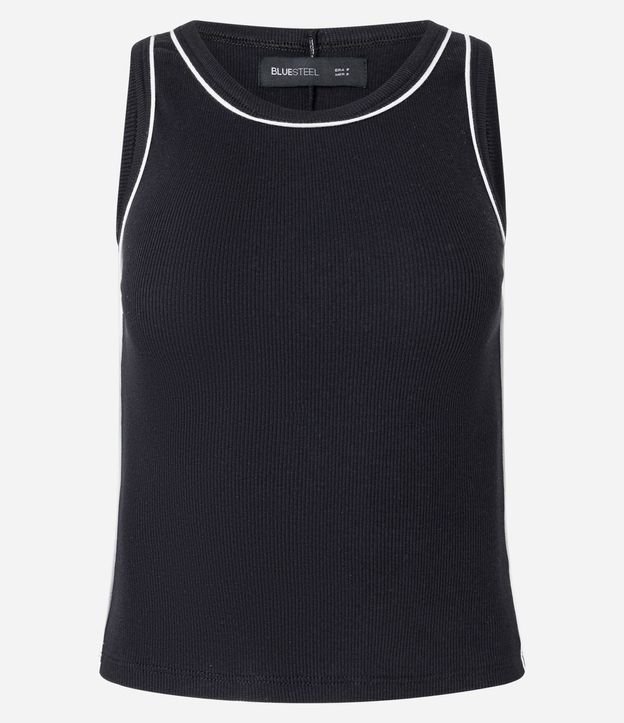 Musculosa en Rib con Frisos Contrastantes 5