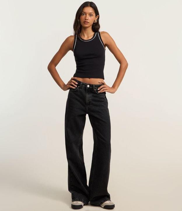 Musculosa en Rib con Frisos Contrastantes 2