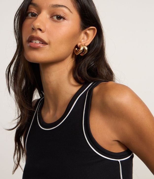 Musculosa en Rib con Frisos Contrastantes 4