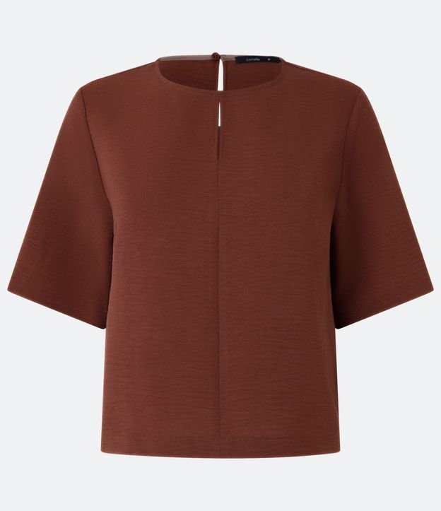 Blusa en Crepé con Cuello Redondo y Cutout 5