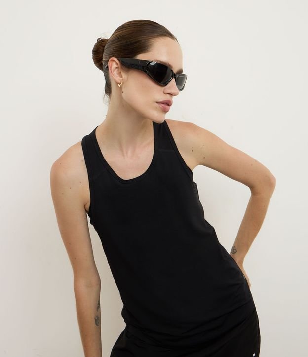 Musculosa Nadador Deportiva en Microfibra con Textura