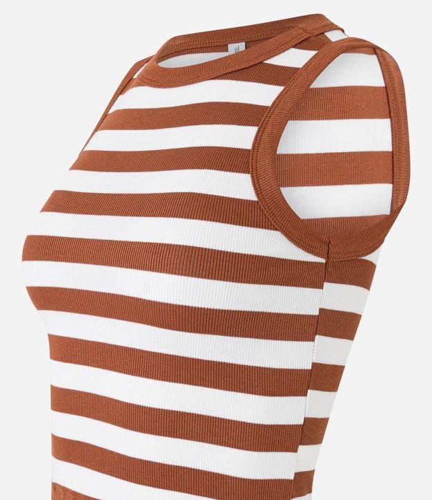Blusa Musculosa en Viscosa Rayada y con Textura 7