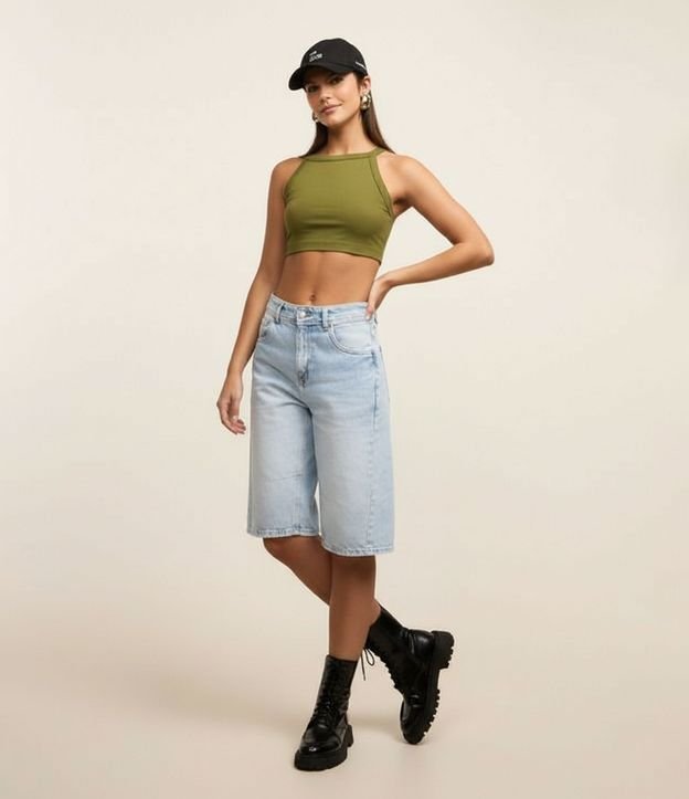Blusa en Rib con Cuello Halter 2