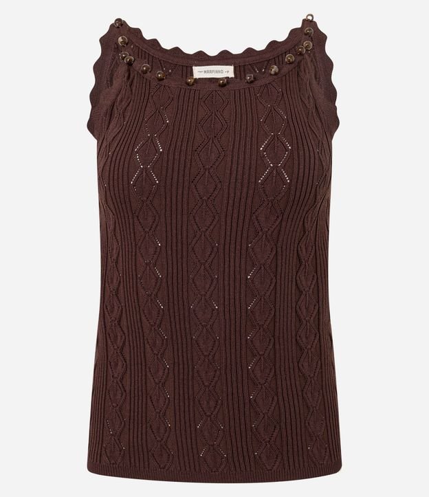 Blusa en Punto con Escote Canoa con Adornos 5