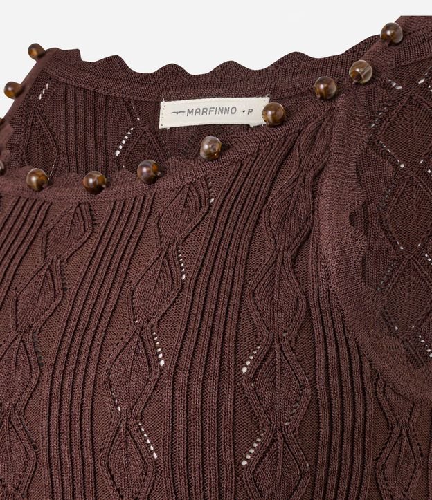Blusa en Punto con Escote Canoa con Adornos 6