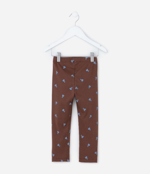 Pantalón Legging Infantil Acanalada con Estampa Tulipa - Tam1 a 6 años 2