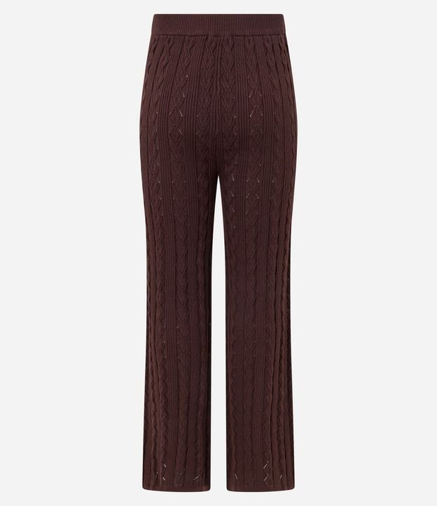 Pantalón Recto Cintura Alta en Punto con Mix de Puntos 9