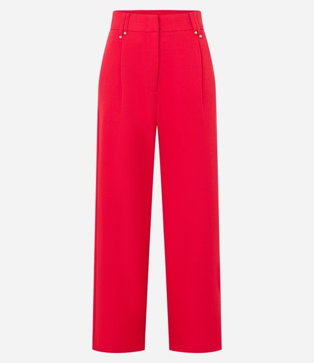 Pantalón Wide Leg Sastrería con Cintura Doble y Detalle de Remache 5