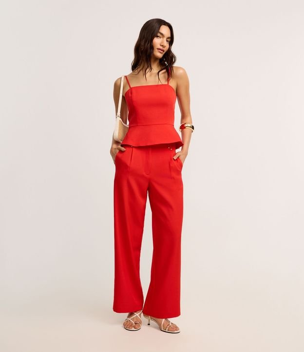 Pantalón Wide Leg Sastrería con Cintura Doble y Detalle de Remache 2