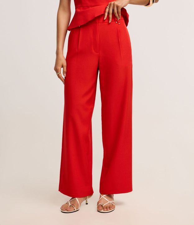 Pantalón Wide Leg Sastrería con Cintura Doble y Detalle de Remache 3