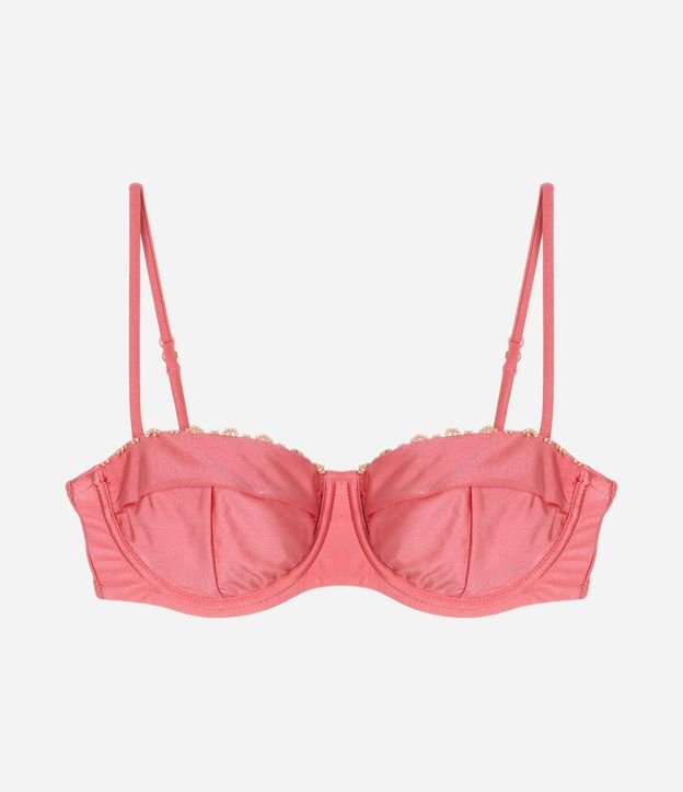 Bikini Top Media Taza en Microfibra Brillo con Adornos de Madera 5