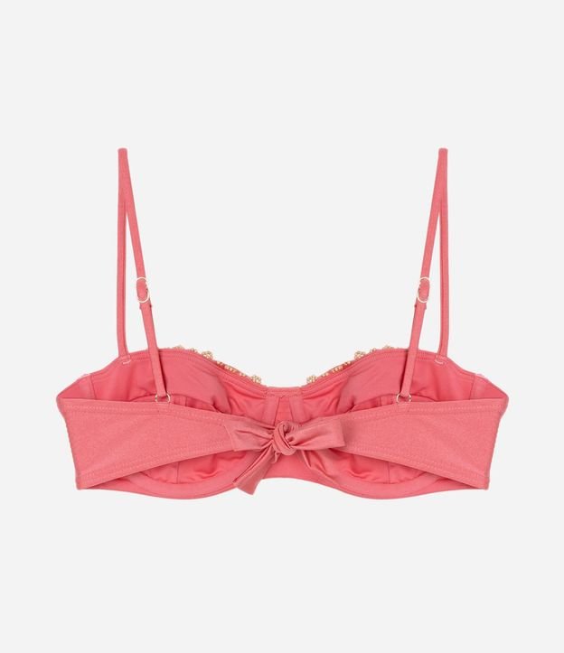 Bikini Top Media Taza en Microfibra Brillo con Adornos de Madera 6