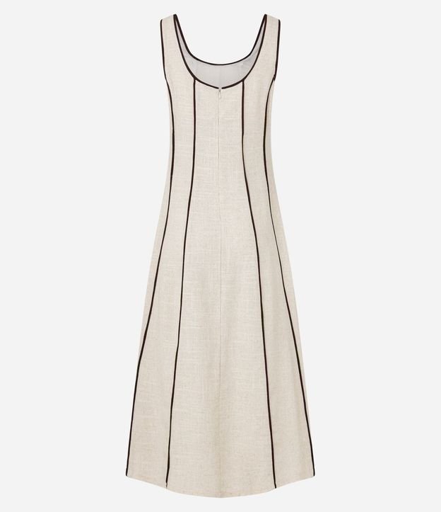 Vestido Evasê Largo en Viscolino con Bies Contrastante 9