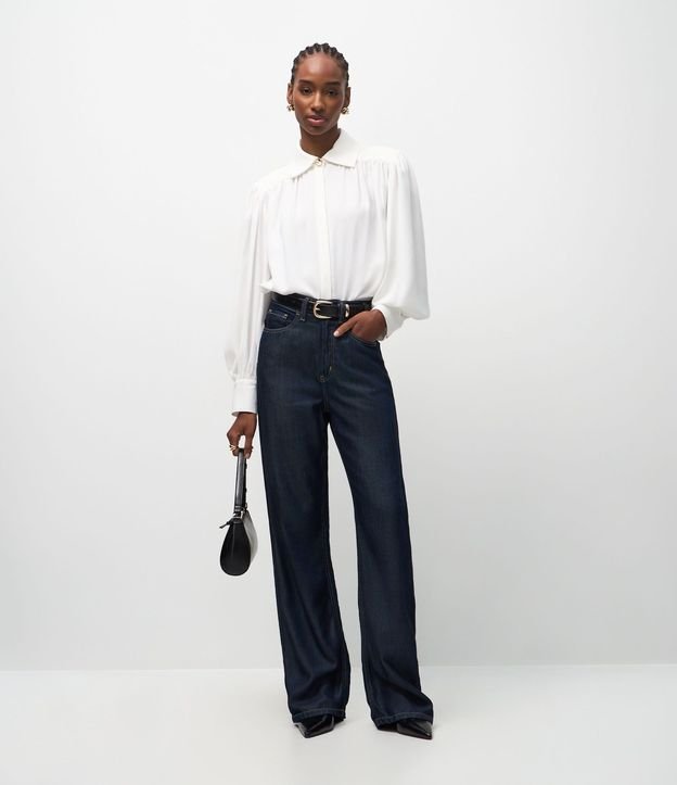 Pantalón Recto en Jeans Raw con Cintura Alta 1
