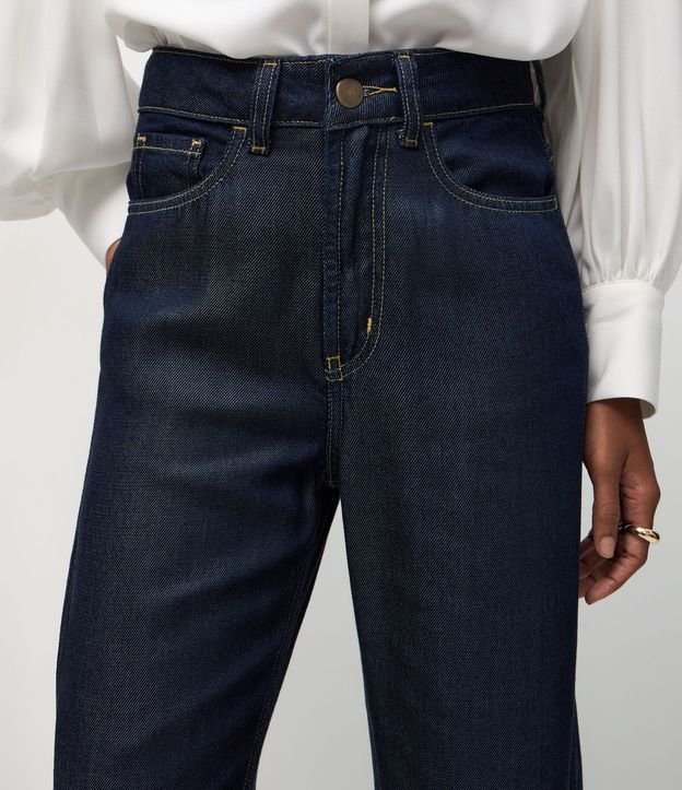 Pantalón Recto en Jeans Raw con Cintura Alta 4