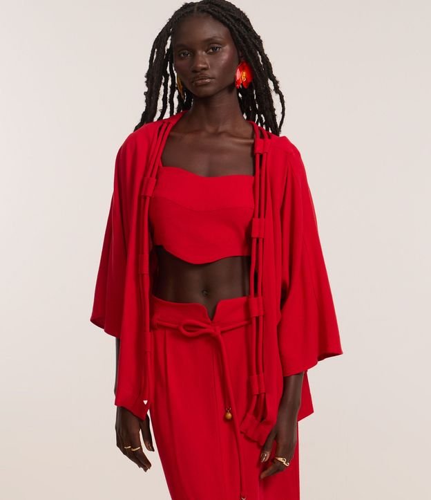 Kimono Alargado en Viscolino con Cuerdas Dobles 1