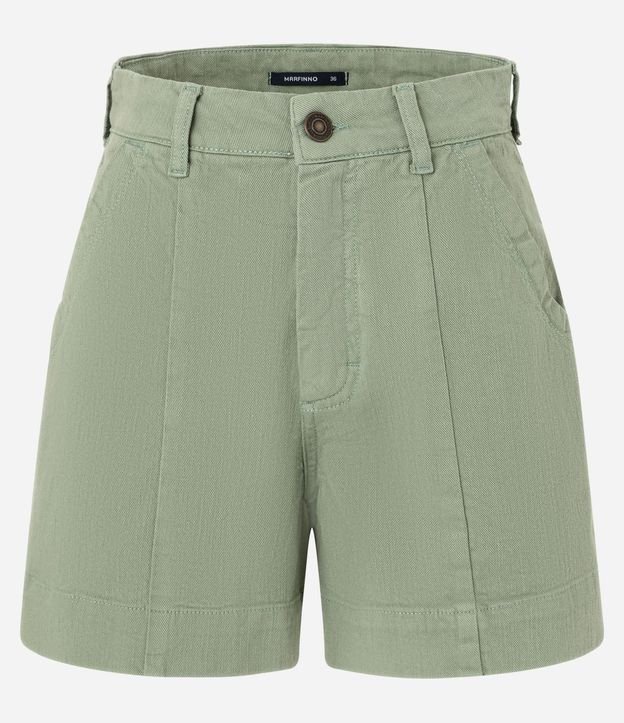 Short Regular en Sarga con Pespunte Contrastante y Bolsillo Cuchillo 5