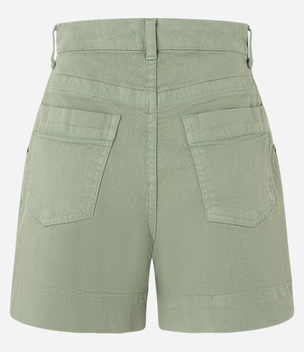 Short Regular en Sarga con Pespunte Contrastante y Bolsillo Cuchillo 6