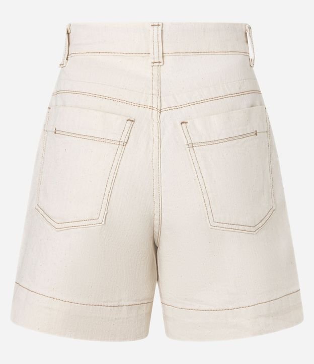 Short Regular en Sarga con Pespunte Contrastante y Bolsillo Cuchillo 6