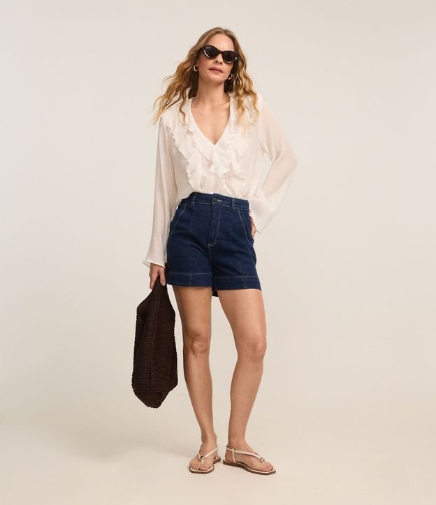 Short Regular en Jeans con Pespunte Contrastante y Bolsillo Cuchillo 2